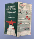 1940s Flying A Gas   Oil Western Us Map Vintage Service Station Advertising