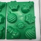 Lot Of 2 Jell-o Jigglers Christmas Mold Red Green Snowman  Snowflake  Ornament