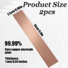 2pcs Pure Copper Anode Sheet  99 99  Pure   Strip  Sheet  6 X   