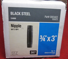 3 4  X 3  Black Steel Pipe Nipple 3 4  Male  case Of 15 