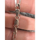 925 Sterling Silver Figaro Link Chain Necklace 15 5  Italy Kids Unisex Silver