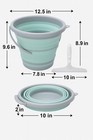 Collapsible Bucket 10l Foldable Cleaning Bucket W  Handle   Squeegee Portable