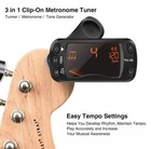 Lekato Guitar Tuner Clip On Metronome Tuner Tone Generator 3 In 1 Multifunction