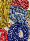 Huge Antique Bead Bundle - Venetian Chevron  Millefiori  Cobalt  Jade   More