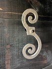 1 Pair Antique Shutter Dogs Holdbacks Distressed Cast Iron 8  With 2-1 2  Lags
