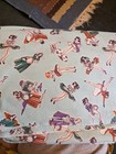 Vintage Feedback Blue Pinup Risque Girls Novelty Print Fabric 1930s