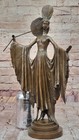 Classic Art Deco Bronze Woman Statue - Julius Erte Signed Sculpture Collectible