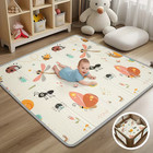 Foldable Baby Play Mat With Safety Foam Padded - Reversible Portable Playpen Flo