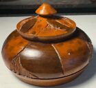 Vintage Hand Carved Wooden Trinket Box With Lid