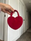 Red Heart Shaped Handbag Velvet Bow Mini Purse