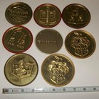 Vintage 1950 s Wheaties Cereal Premium Metal Car Badge Emblem Lot Of 8