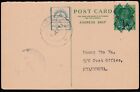 Burma Cover 1943 Prepaid Post Card Kgvi Surcharge 1 2a On 9ps Nationalized Z3271
