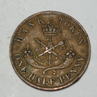 1857 Dragon Slayer Bank Of Upper Canada  Half Penny Token Heaton Mint M361
