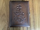 Antique 1896 Victorian Leather Photo Album 8 Floral Pages Swedish Clasp