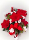 Cemetery Vase Memorial Silk Flower Arrangement Christmas Winter Grave Vase