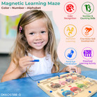 2 In 1 Magnetic Color And Number Maze  Magnetic Alphabet Maze  double-sided  Kid