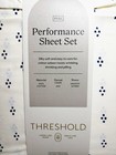 New Threshold Full Size Performance 400 100  Cotton Sheet Set White Blue Dots