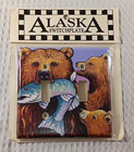 Hand Painted Mother Bear With Cubs And Salmon Switchplate Winn s Designs Alaska