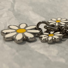 Adorable Daisy Chain White Yellow Silver Key Chain   Fob Purse Charm