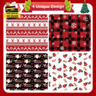 12pcs Christmas Wrapping Paper For Kids Adults snowflake Plaid reindeer christma