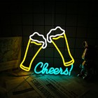 Beer Cheers Neon Sign Led Bar Neon Sign  Drink Alcohol Neon Sign Usb Led Light