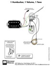One Humbucker   One Volume   One Tone Wired Harness Assembly Bourns Switchcraft