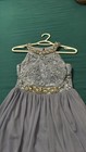 Bcx Dress Girls Size 1 Blue   Gold Lace Sequin Beaded Prom Dress