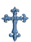 Cast Iron Fleur De Lis Wall Cross Rustic Decoration 10 5 X 8 Inches