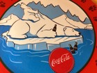 Coca-cola Polar Bear Collectible Plastic 10    Dinner Plate  2001 Gibson Vtg