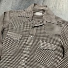 Vtg 50s 60s Saturdays Man By Campus Western Gingham Check Pearl Snap Shirt
