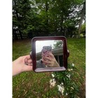 Vtg Space Age Mcm Red Acrylic Double Sided Vanity Mirror Tilting Magnifying 70s