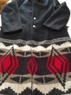 Western Style Wool Blend Full Length Duster Jacket  Mexican Aztec Style