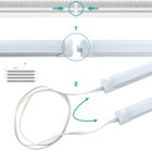 6 Pack T8 Led Shop Light 4ft 24w 6000k Daylight White Linkable Led Integrated