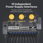 Donner Dp-2 11 Port Effects Pedal Power Supply 500ma 9v 12v 18v With Pedal Cable
