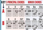 Mini Guitar Chord Chart Poster - Laminated Guitar Progressions Chord Poster For