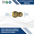 10 Pieces 3 4  X 1 2  Push Fit Reducer Coupling  Push Fit Coupling 27-3-8 10xx