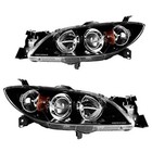  Headlight Assembly black Headlights Compatible With Mazda3 Sedan 2004 