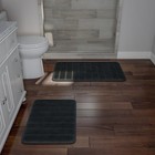 Set Of 2 Bath Rugs Non-slip Memory Foam Bathroom Set Machine Washable Shower Mat