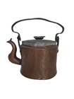 Antique Hand Hammered Copper Tea Kettle Pot 19th Century Primitive Farmhouse Dec