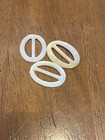 3 Rare Antique 1930s Old Stock Mother Of Pearl 1 Inch Buckle Or Slide
