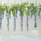 Dusty Blue 44  Tall Silk Wisteria Flowers Hanging Vine Bush Wedding