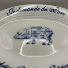 Williams Sonoma   French  Je Demande Du Porc Blue Pig Serving Plate Platter