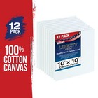 Blank Cotton Canvas Panels 10 x10  12 Pk Mounted Art Boards Paint Supplies Craft