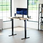 Vivo Electric 55    X 28    Stand Up Desk  Light Wood Table Top  Black Frame