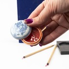 Chinese Sumi-e Calligraphy Set  Ink Stone  Two Brushes  Carved Seal  Red Ink