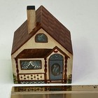 Vtg 1986 Handmade Miniature Wooden Cottage House 3 X 2    Signed Lois