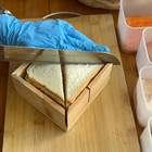 Sandwich Cutting Block Made From Teak Removable Slicer Cuts Up To 3 Styles