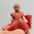 Antique German Carl Horn Miniature 1 5  Bisque Porcelain Doll Girl Dress Dollhou