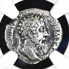 Roman Empire Marcus Aurelius Ar Silver Denarius Ad 161-180 Ngc Certified Genuine