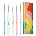  Art Liner Brushes Set 5pcs - Uv Gel Polish Painting Acrylic Brushes For Nail 
